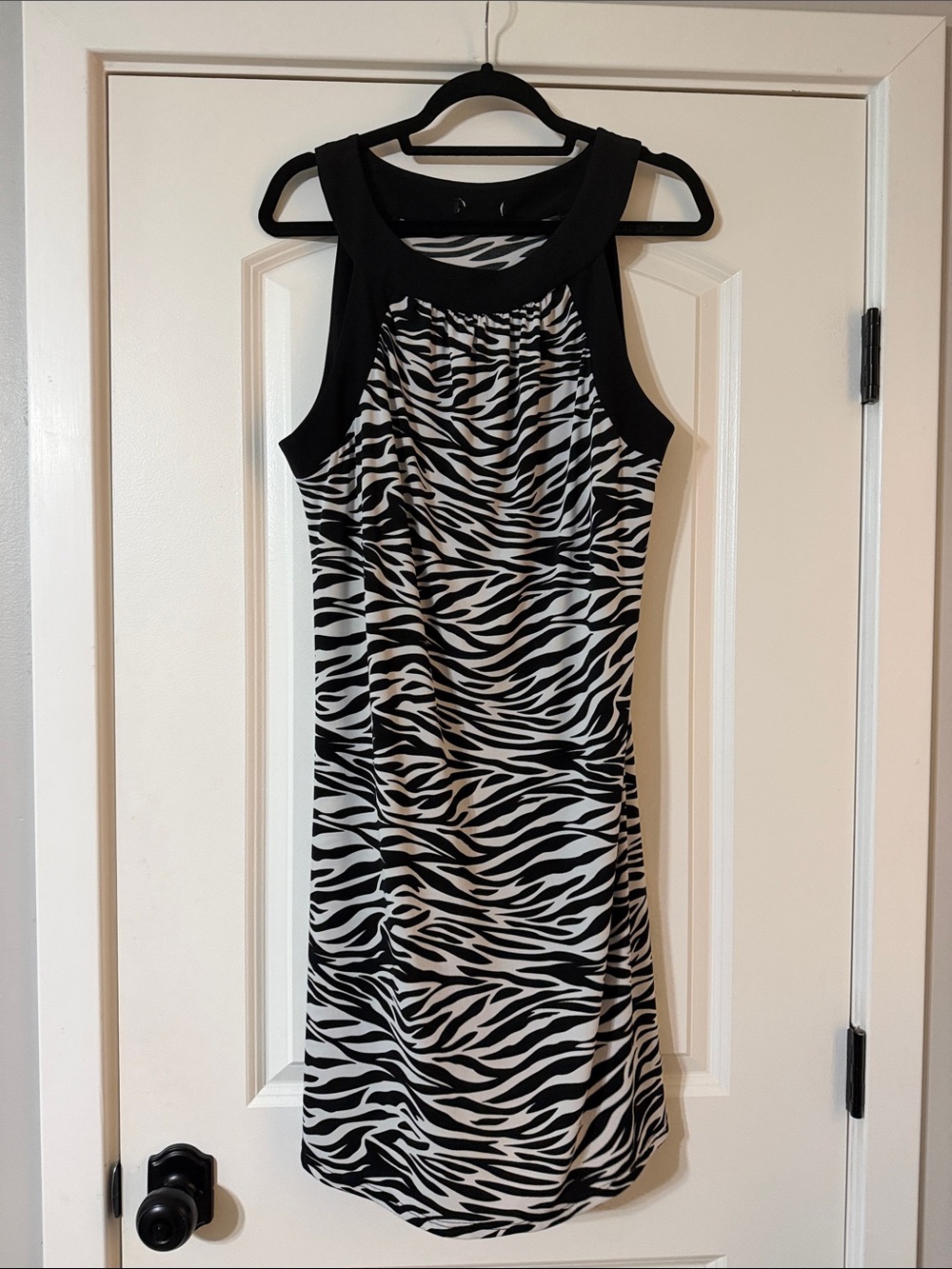 Dress Barn Black and White Zebra Print Tank Dress